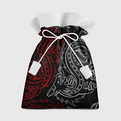 Мешок для подарков БЕЛО КРАСНЫЙ ДРАКОН RED WHITE DRAGON, цвет: 3D-принт
