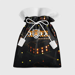 Мешок для подарков Ночной новогодний город 2022 год тигра, цвет: 3D-принт