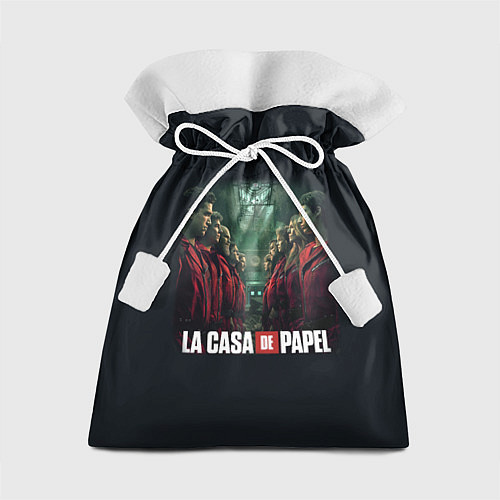 Подарочный мешок ПЕРСОНАЖИ БУМАЖНЫЙ ДОМ - LA CASA DE PAPEL / 3D-принт – фото 1