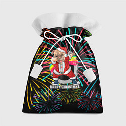 Мешок для подарков Merry Christmas Mops Dabbing, цвет: 3D-принт