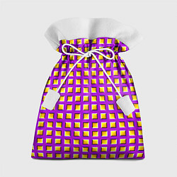 Мешок для подарков Фиолетовый Фон с Желтыми Квадратами Иллюзия Движен, цвет: 3D-принт