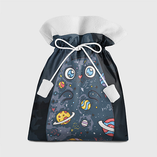 Подарочный мешок Космический кот в планетах / 3D-принт – фото 1