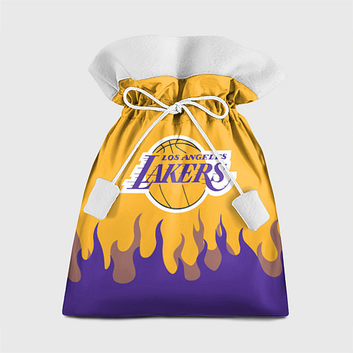 Подарочный мешок LA LAKERS NBA FIRE ЛЕЙКЕРС ОГОНЬ / 3D-принт – фото 1