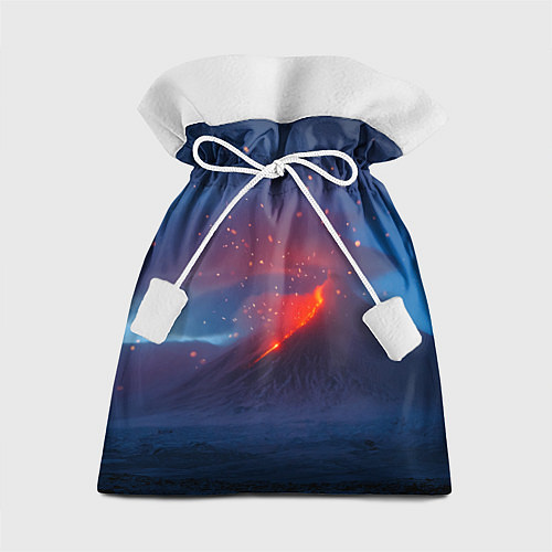 Подарочный мешок Извержение вулкана ночью / 3D-принт – фото 1
