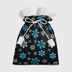 Мешок для подарков Снежинки Черепа черный, цвет: 3D-принт