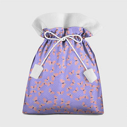 Мешок для подарков Бабочки паттерн лиловый, цвет: 3D-принт