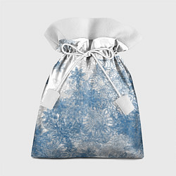 Мешок для подарков Коллекция Зимняя сказка Снежинки Sn-1-sh, цвет: 3D-принт