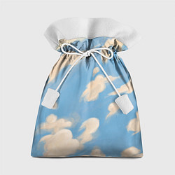 Мешок для подарков Рисунок голубого неба с облаками маслом, цвет: 3D-принт