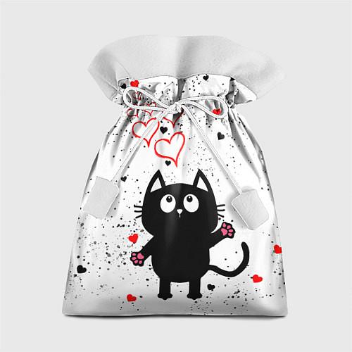 Подарочный мешок Влюблённый котик Cat Love / 3D-принт – фото 1