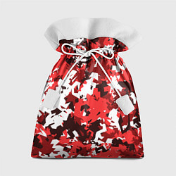 Мешок для подарков Красно-белый камуфляж, цвет: 3D-принт