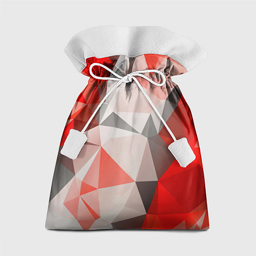 Подарочный мешок Красно-серая геометрия / 3D-принт – фото 1