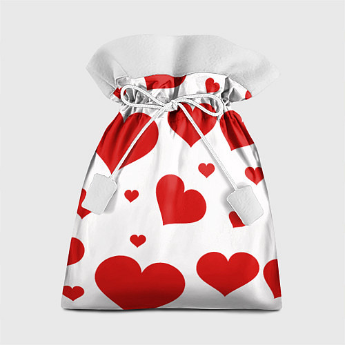 Подарочный мешок Красные сердечки Heart / 3D-принт – фото 1