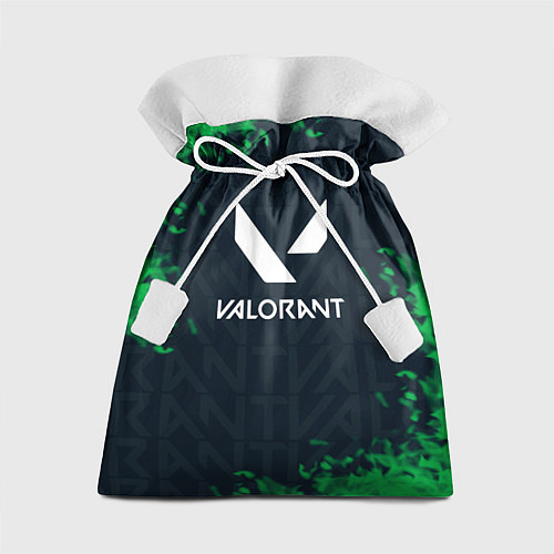 Подарочный мешок Valorant Green Fire / 3D-принт – фото 1