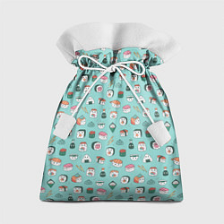Мешок для подарков Кавайные суши и роллы с глазами, цвет: 3D-принт