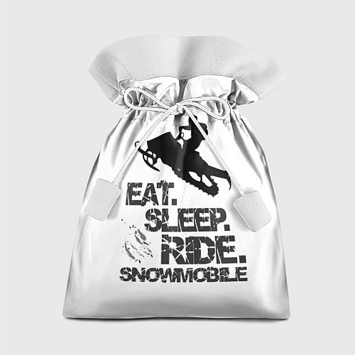 Подарочный мешок EAT SLEEP RIDE SNOWMOBILE / 3D-принт – фото 1