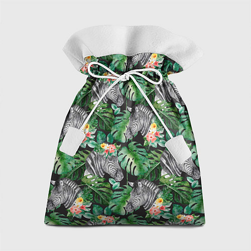 Подарочный мешок Зебра и листья / 3D-принт – фото 1