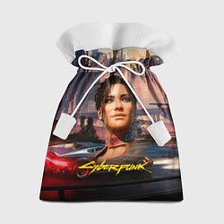Мешок для подарков Panam Панам Cyberpunk 2077 портрет, цвет: 3D-принт