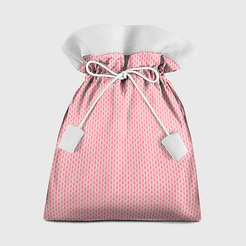 Подарочный мешок Вязаный простой узор косичка Три оттенка розового / 3D-принт – фото 1