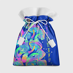 Мешок для подарков Неоновые мухоморы, цвет: 3D-принт