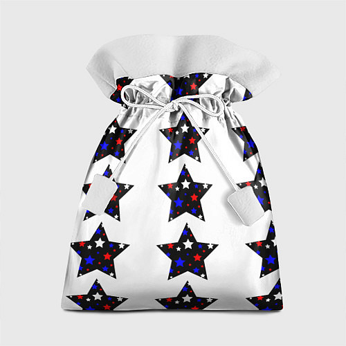 Подарочный мешок Звёзды в цветах флага России / 3D-принт – фото 1