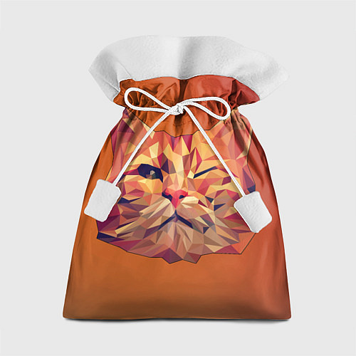 Подарочный мешок Полигональный кот подмигивает / 3D-принт – фото 1