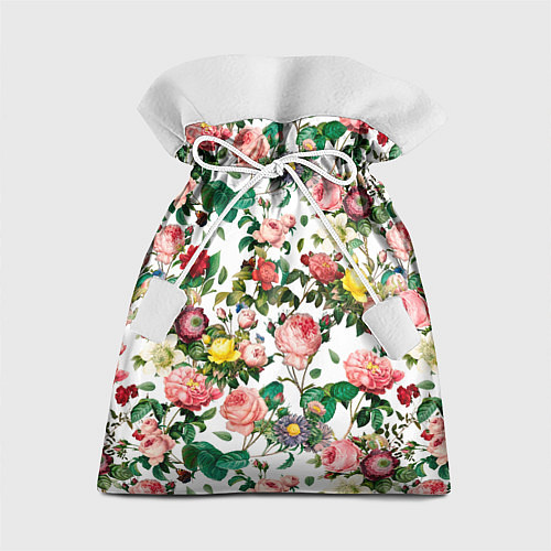 Подарочный мешок Узор из летних роз Summer Roses Pattern / 3D-принт – фото 1