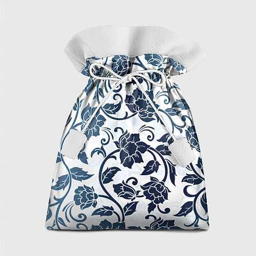 Подарочный мешок Гжелевые цветы / 3D-принт – фото 1