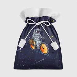Мешок для подарков Космонавт на велосипеде, цвет: 3D-принт