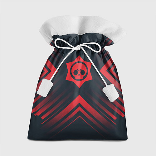 Подарочный мешок Красный Символ Brawl Stars на темном фоне со стрел / 3D-принт – фото 1