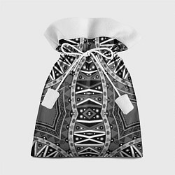 Мешок для подарков Черно-белый этнический орнамент, цвет: 3D-принт