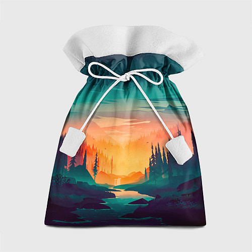Подарочный мешок Лес на закате природа / 3D-принт – фото 1