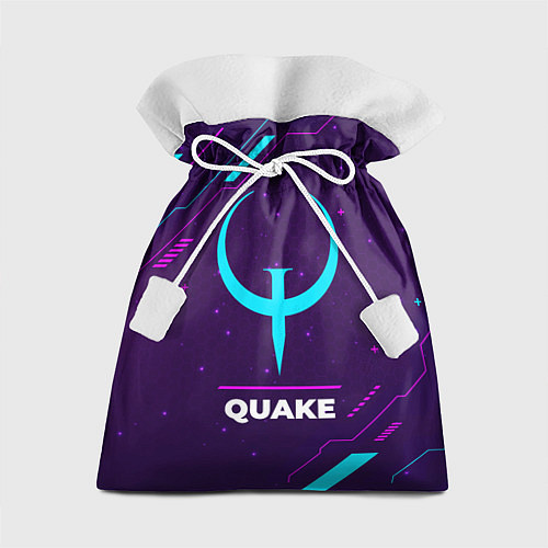 Подарочный мешок Символ Quake в неоновых цветах на темном фоне / 3D-принт – фото 1