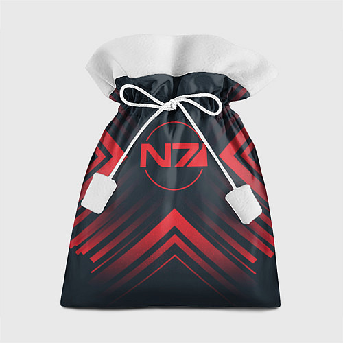 Подарочный мешок Красный Символ Mass Effect на темном фоне со стрел / 3D-принт – фото 1