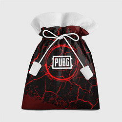 Мешок для подарков Символ PUBG и краска вокруг на темном фоне, цвет: 3D-принт