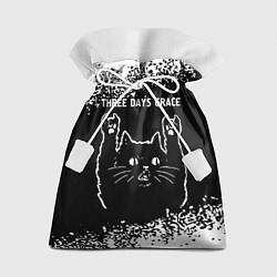 Мешок для подарков Группа Three Days Grace и Рок Кот, цвет: 3D-принт