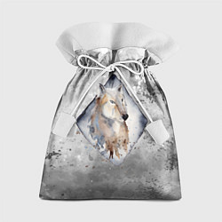 Мешок для подарков Снежный волк 3D, цвет: 3D-принт