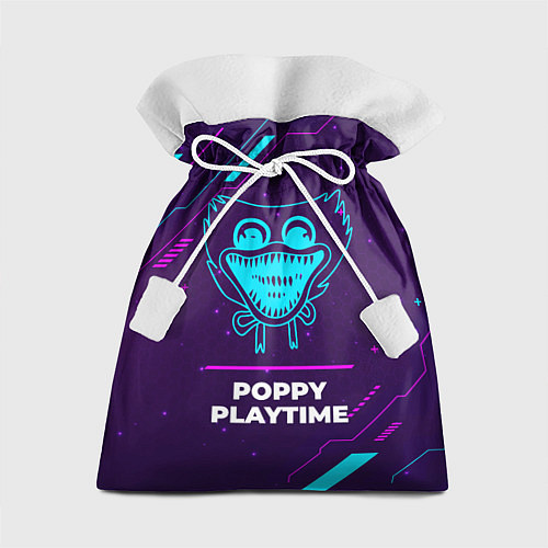 Подарочный мешок Символ Poppy Playtime в неоновых цветах на темном / 3D-принт – фото 1
