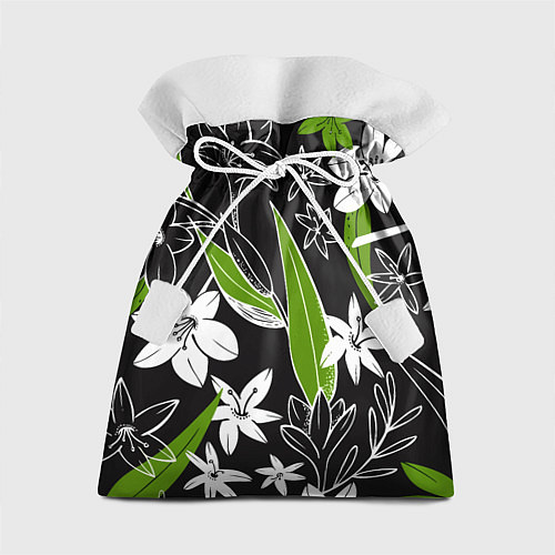 Подарочный мешок Белые цветы в летней ночи / 3D-принт – фото 1