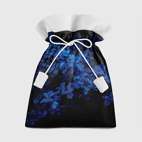 Подарочный мешок BLUE FLOWERS Синие цветы / 3D-принт – фото 1