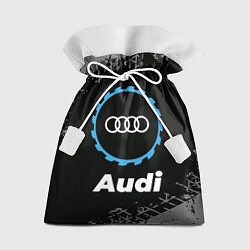 Мешок для подарков Audi в стиле Top Gear со следами шин на фоне, цвет: 3D-принт