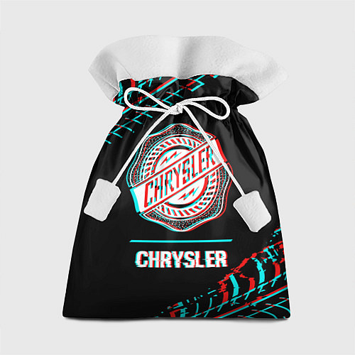 Подарочный мешок Значок Chrysler в стиле Glitch на темном фоне / 3D-принт – фото 1