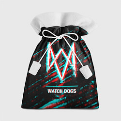 Мешок для подарков Watch Dogs в стиле Glitch Баги Графики на темном ф, цвет: 3D-принт