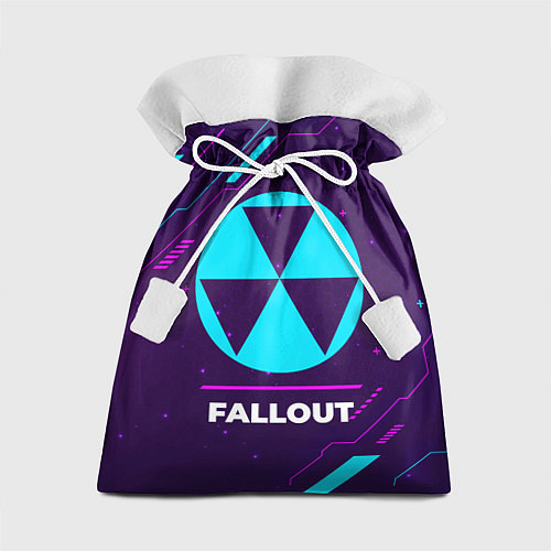 Подарочный мешок Символ Fallout в неоновых цветах на темном фоне / 3D-принт – фото 1
