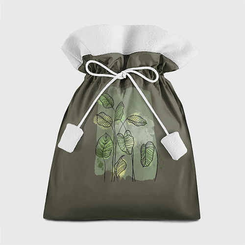 Подарочный мешок Нежные акварельные листья / 3D-принт – фото 1