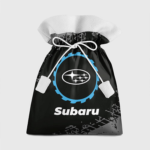 Подарочный мешок Subaru в стиле Top Gear со следами шин на фоне / 3D-принт – фото 1