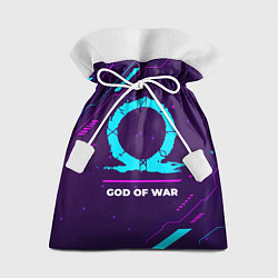 Мешок для подарков Символ God of War в неоновых цветах на темном фоне, цвет: 3D-принт