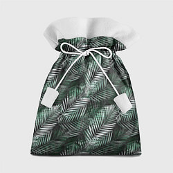 Мешок для подарков Листья пальмы на черном, цвет: 3D-принт