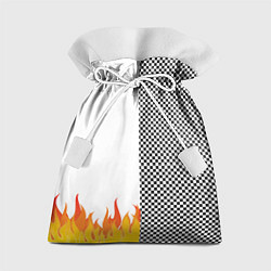 Мешок для подарков Шахматаня клетка с огнём, цвет: 3D-принт