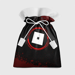 Мешок для подарков Символ Roblox и краска вокруг на темном фоне, цвет: 3D-принт
