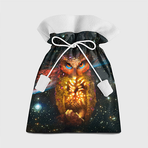 Подарочный мешок Космический взгляд совы / 3D-принт – фото 1